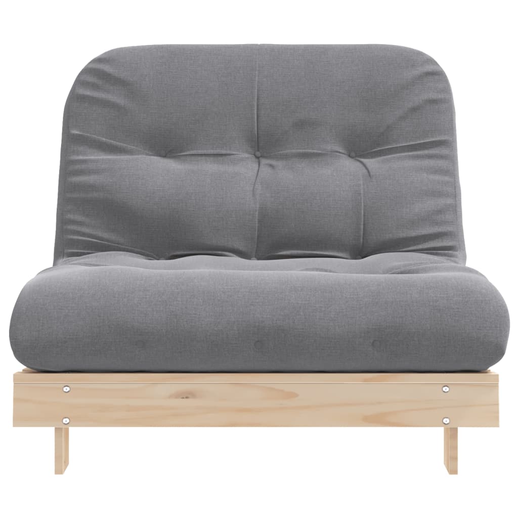 vidaXL Futonbäddsoffa med madrass 100x206x11 cm massiv furu