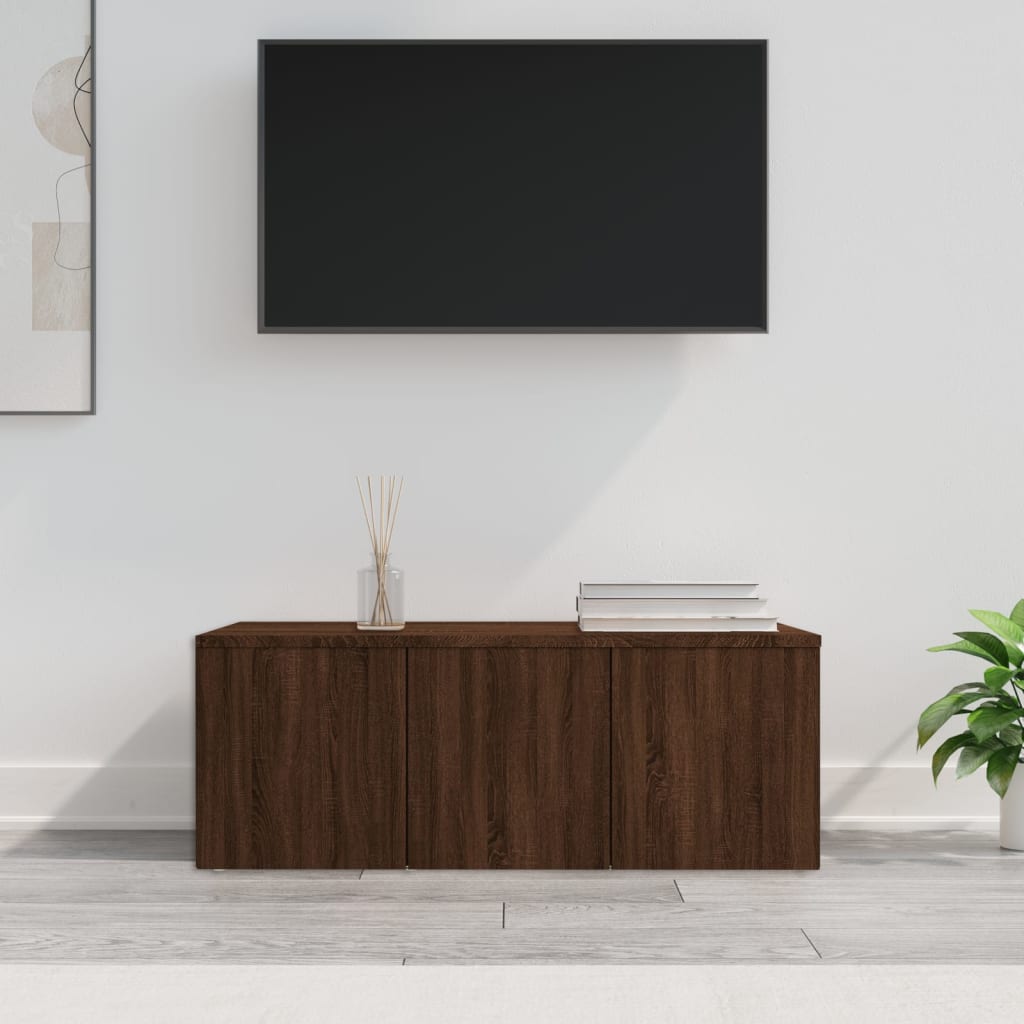 vidaXL Tv-bänk brun ek 80x34x30 cm konstruerat trä