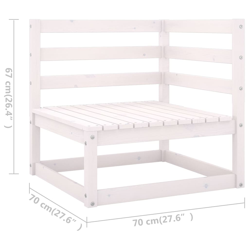 vidaXL Loungegrupp 6 delar vit massiv furu