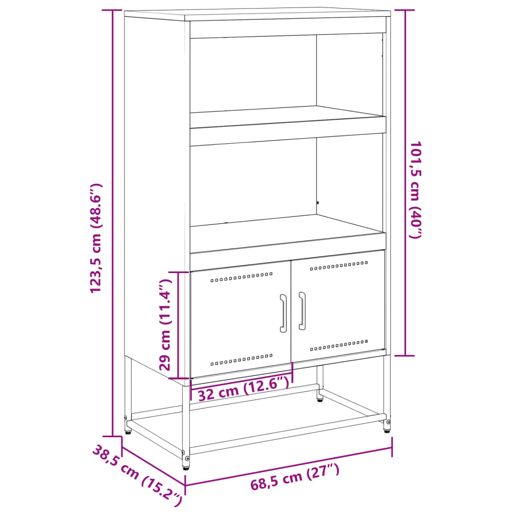 vidaXL TV-skåp senapsgul 100,5x39x60,5 cm stål