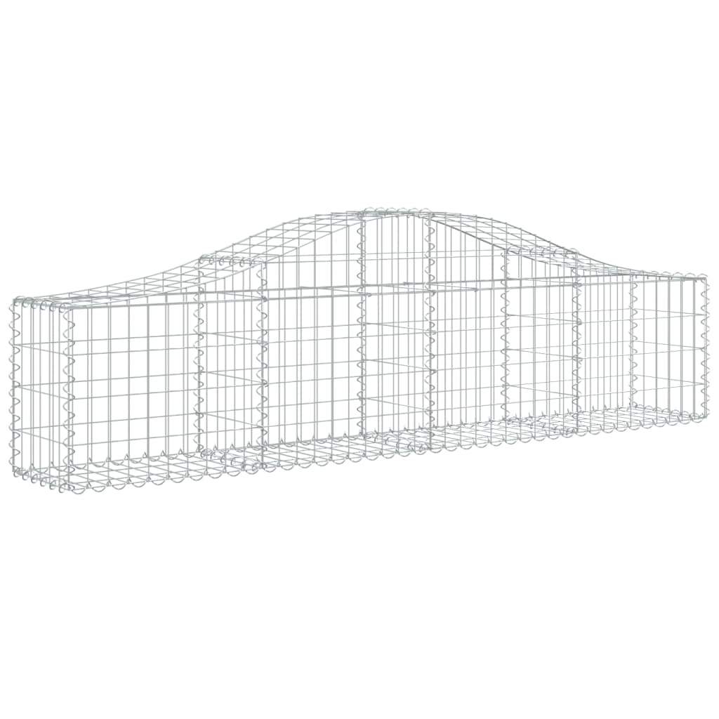 vidaXL Gabion bågformad 13 st 200x30x40/60 cm galvaniserat järn