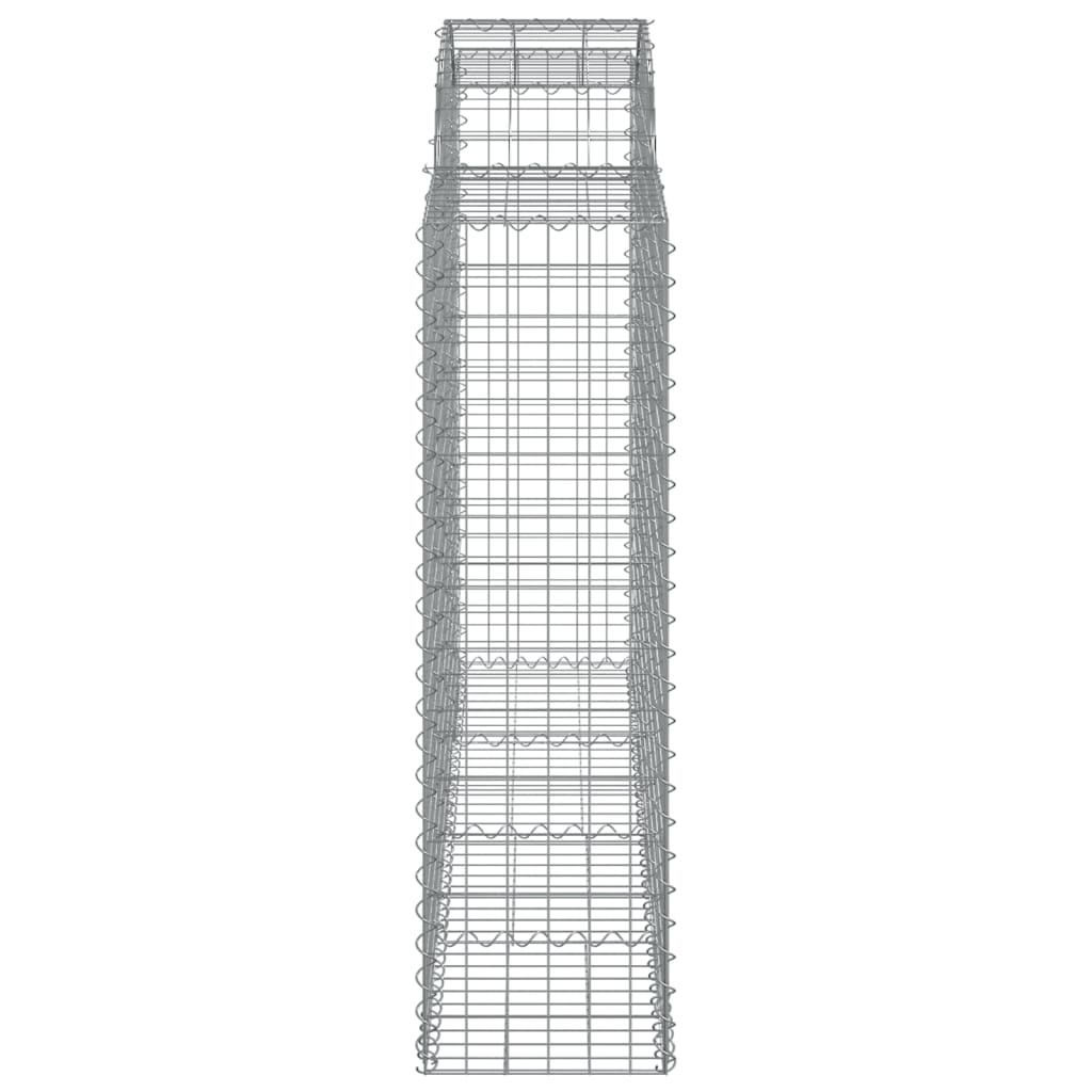 vidaXL Gabioner bågformade 7 st 200x50x140/160 cm galvaniserat järn