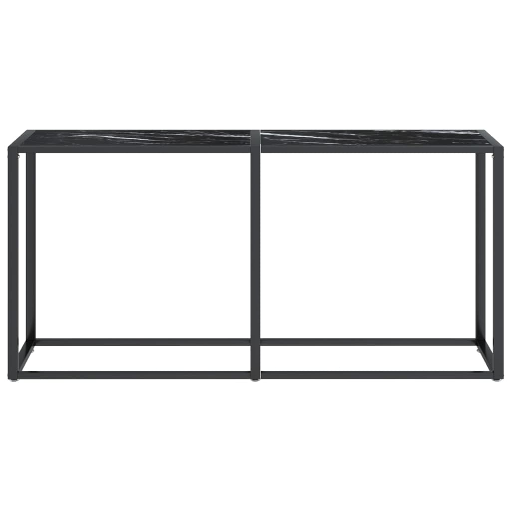 vidaXL Konsolbord svart marmor 160x35x75,5 cm härdat glas