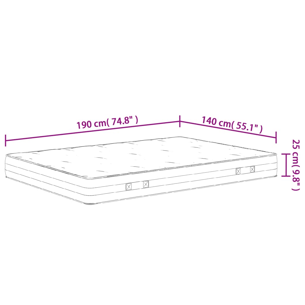 vidaXL Pocketresårmadrass medium fast 140x190 cm