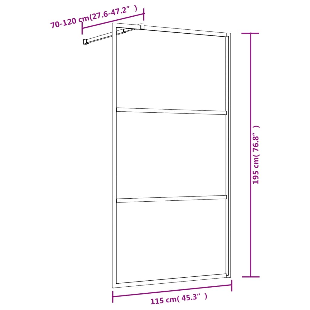 vidaXL Duschvägg med klart ESG-glas röd 115x195 cm