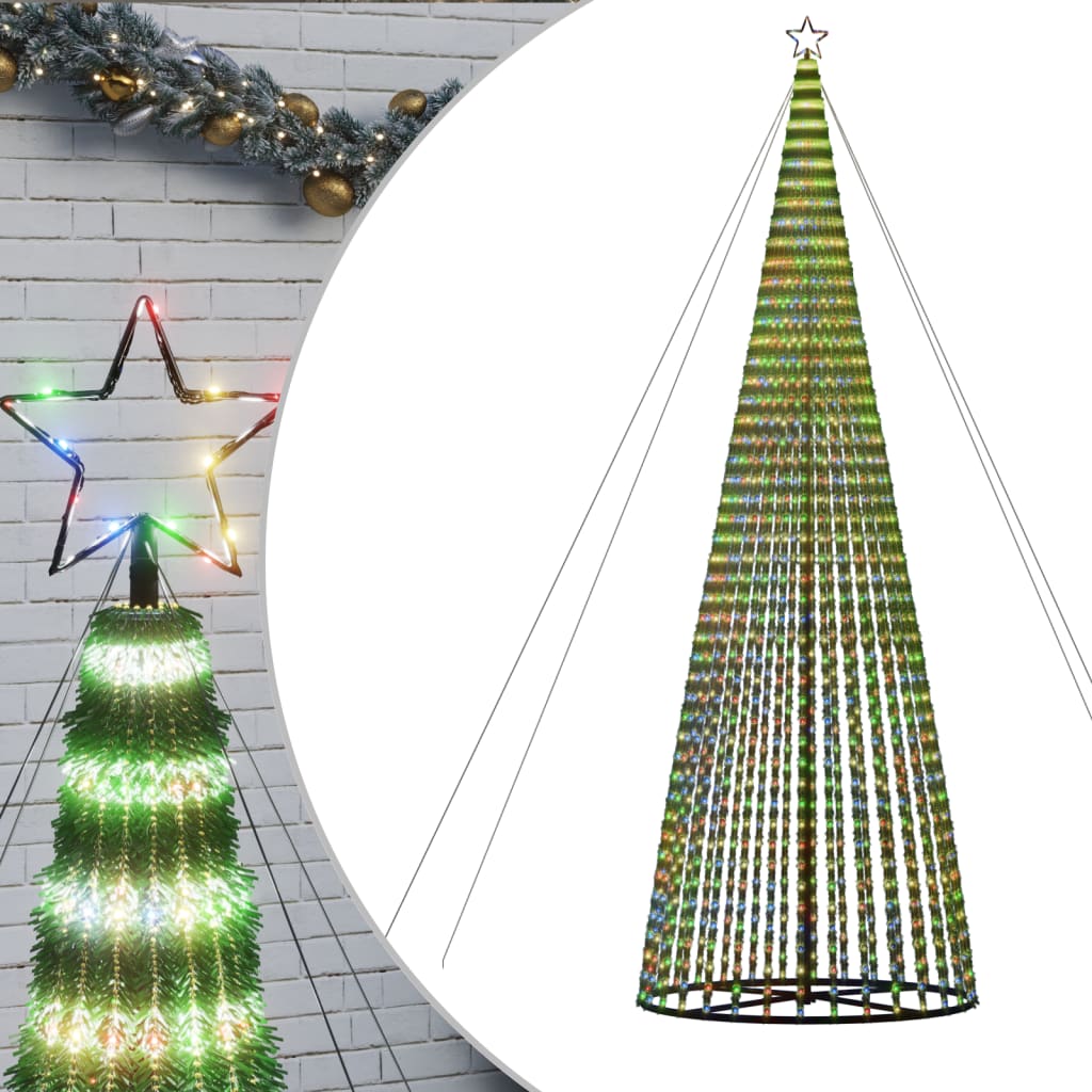 vidaXL Julgranskon 1544 LEDs färgglad 500 cm