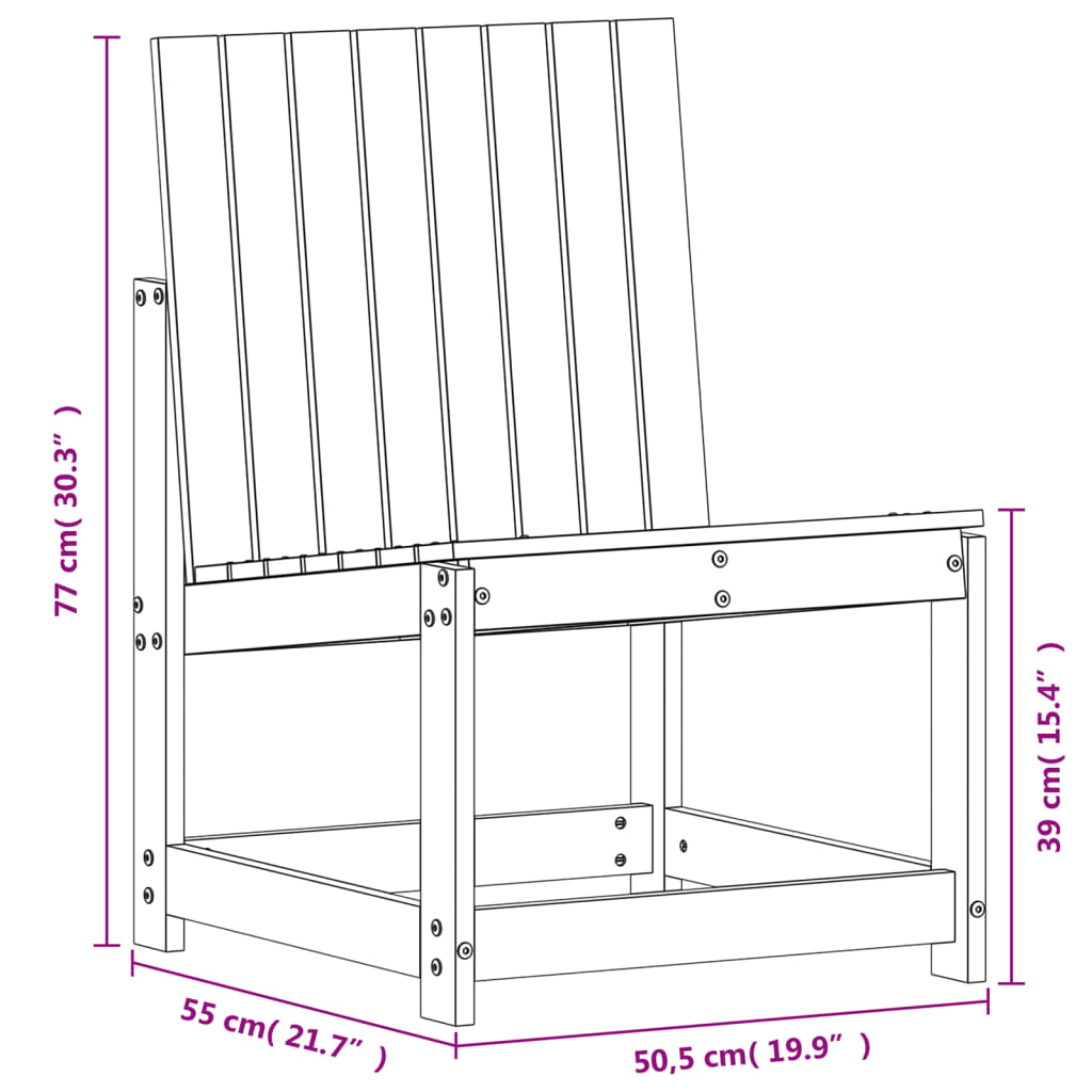 vidaXL Trädgårdsstol 50,5x55x77 cm massiv douglasträ