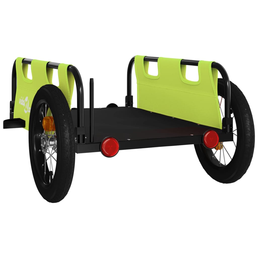 vidaXL Cykelvagn grön oxfordtyg och järn