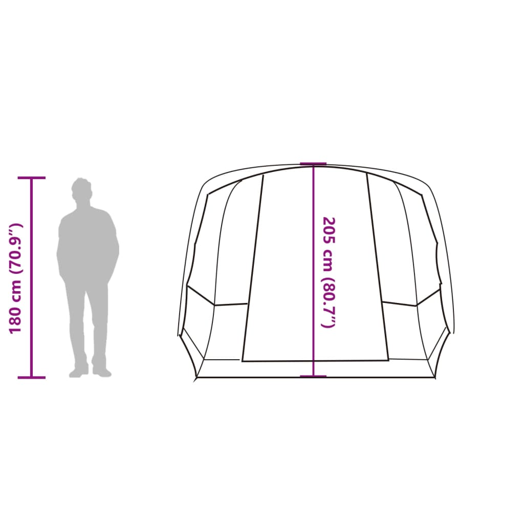 vidaXL Campingtält tunnel 4 personer grå och orange vattentätt