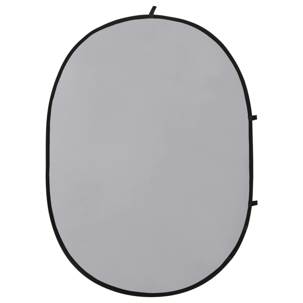 vidaXL Oval bakgrundsskärm studio 2-i-1 svart och grå 200x150 cm