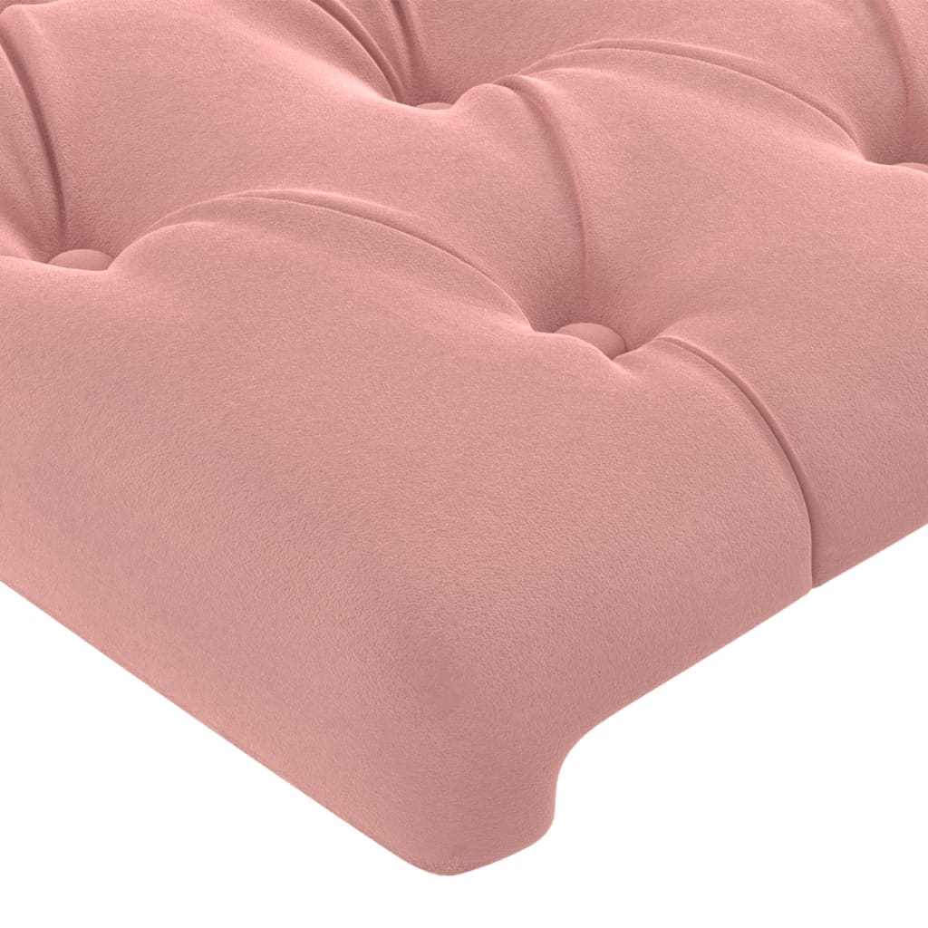 vidaXL Sänggavel med kanter rosa 103x16x118/128 cm sammet