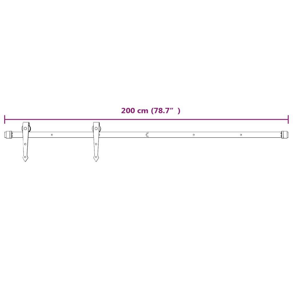 vidaXL Skjutdörr med beslag 85x210 cm massiv furu