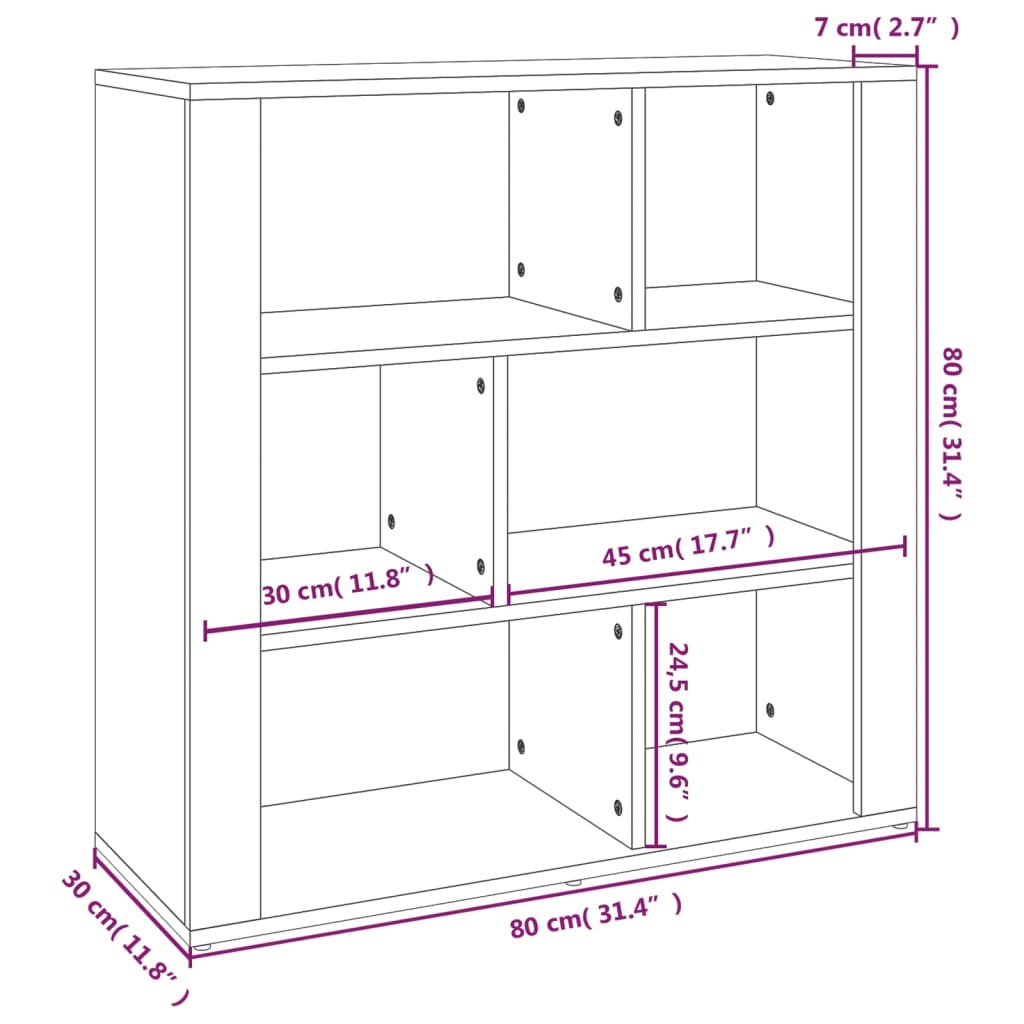 vidaXL Förvaringsskåp vit högglans 80x30x80 cm konstruerat trä