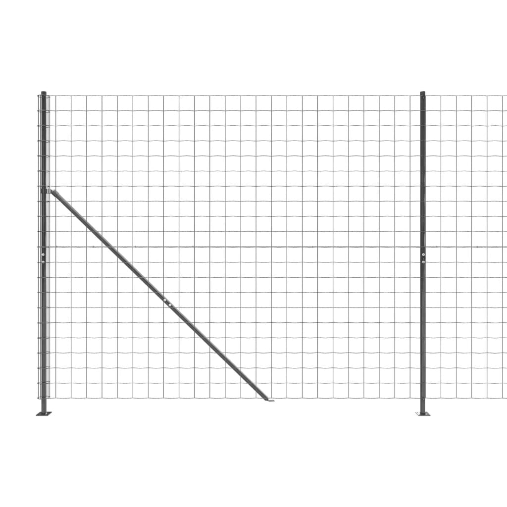 vidaXL Stängsel med stolpsko antracit 2x10 m