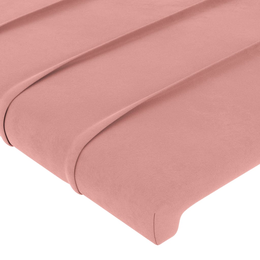 vidaXL Sänggavel med kanter rosa 93x23x118/128 cm sammet