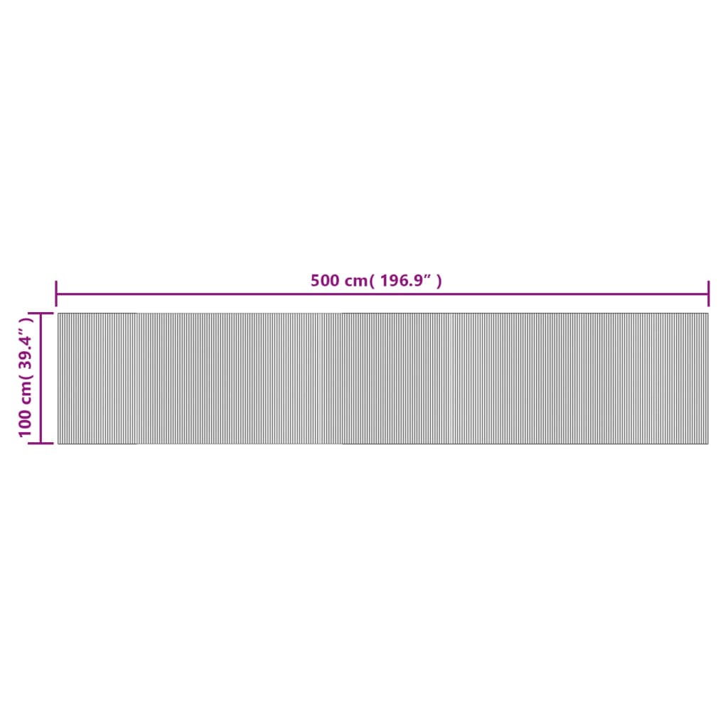 vidaXL Matta rektangulär mörkbrun 100x500 cm bambu