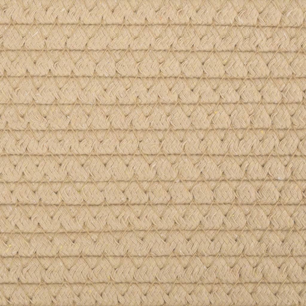 vidaXL Tvättkorg beige och vit Ø60x36 cm bomull