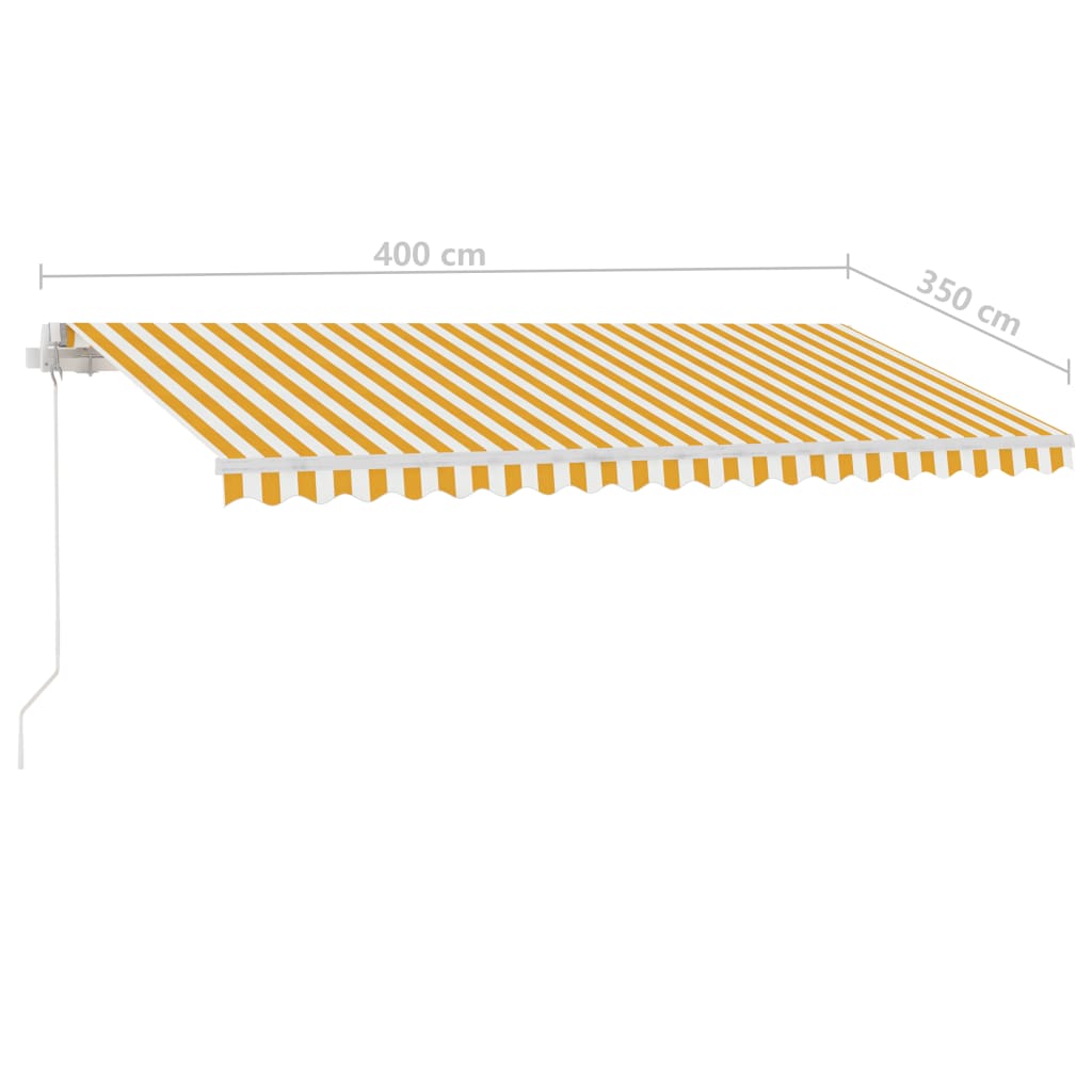 vidaXL Markis manuellt infällbar fristående 400x350 cm gul/vit