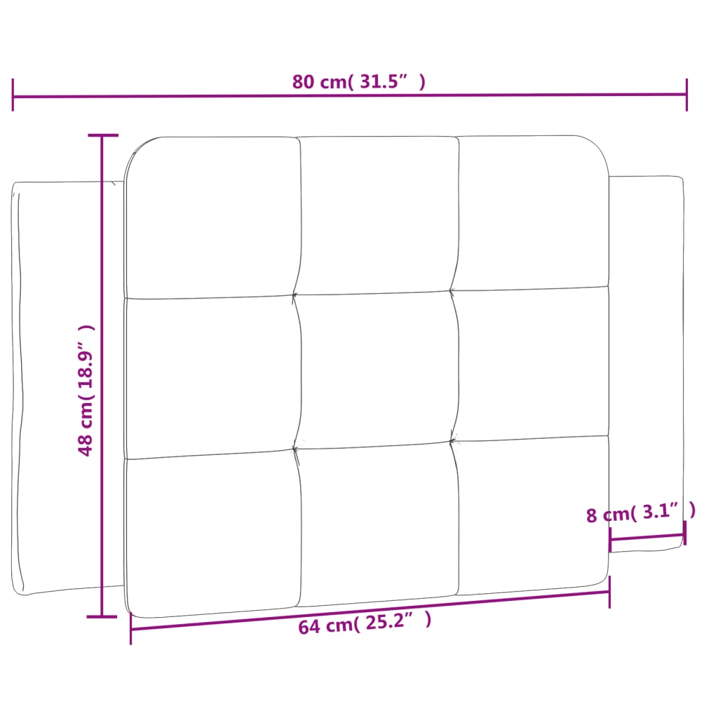 vidaXL Dyna till huvudgavel cappuccino 80 cm konstläder