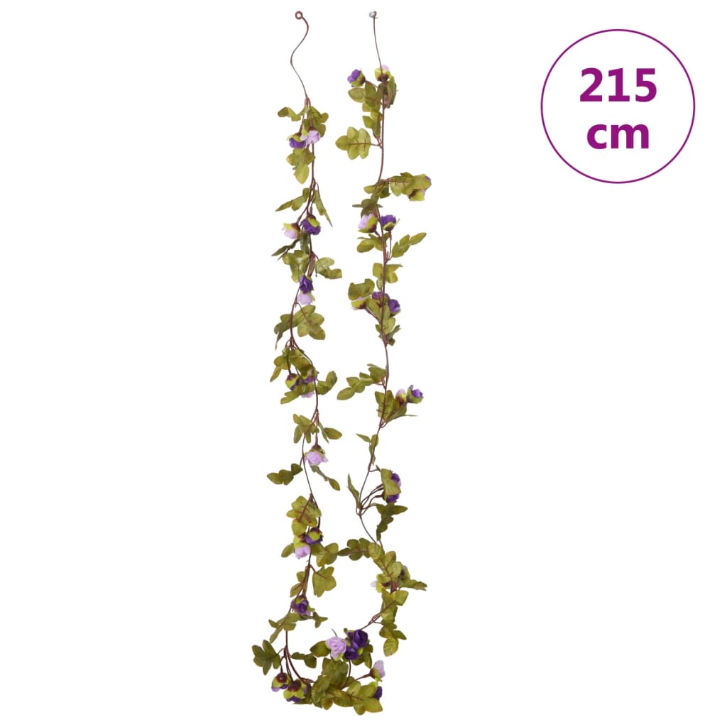 vidaXL Julkransar med blommor 6 st lila 250 cm