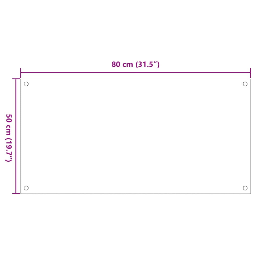 vidaXL Stänkskydd 2 st transparent 80x50 cm härdat glas