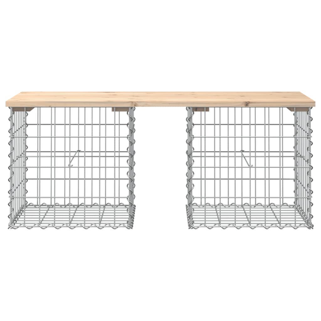 vidaXL Trädgårdsbänk gabion-design 103x44x42 cm massiv furu