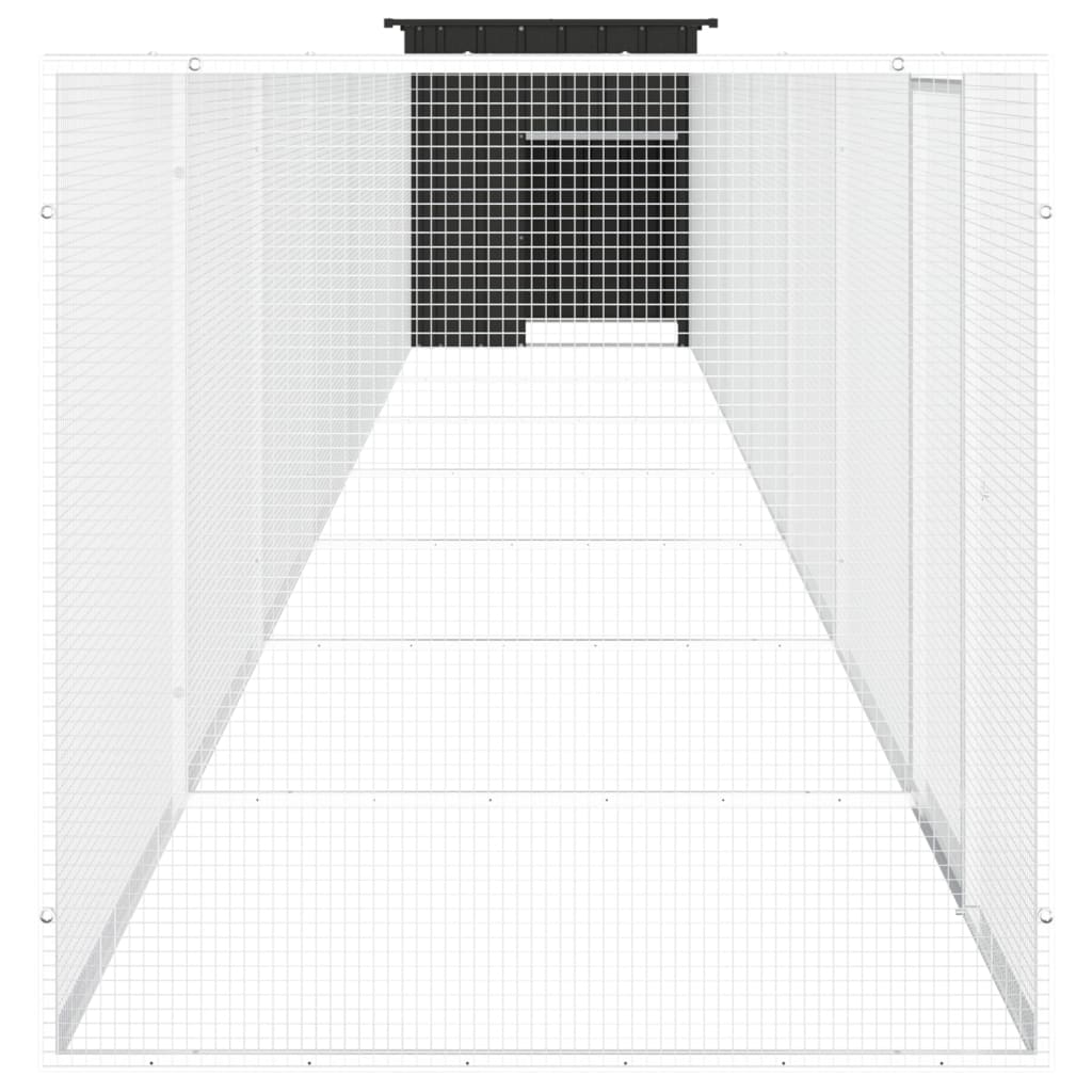 vidaXL Hönsbur antracit 800x91x100 cm galvaniserat stål