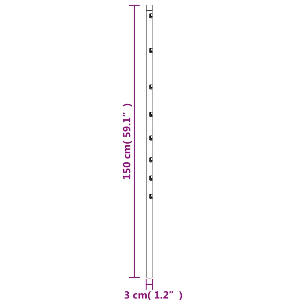 vidaXL Staketstolpar 15 st silver 150 cm galvaniserat stål