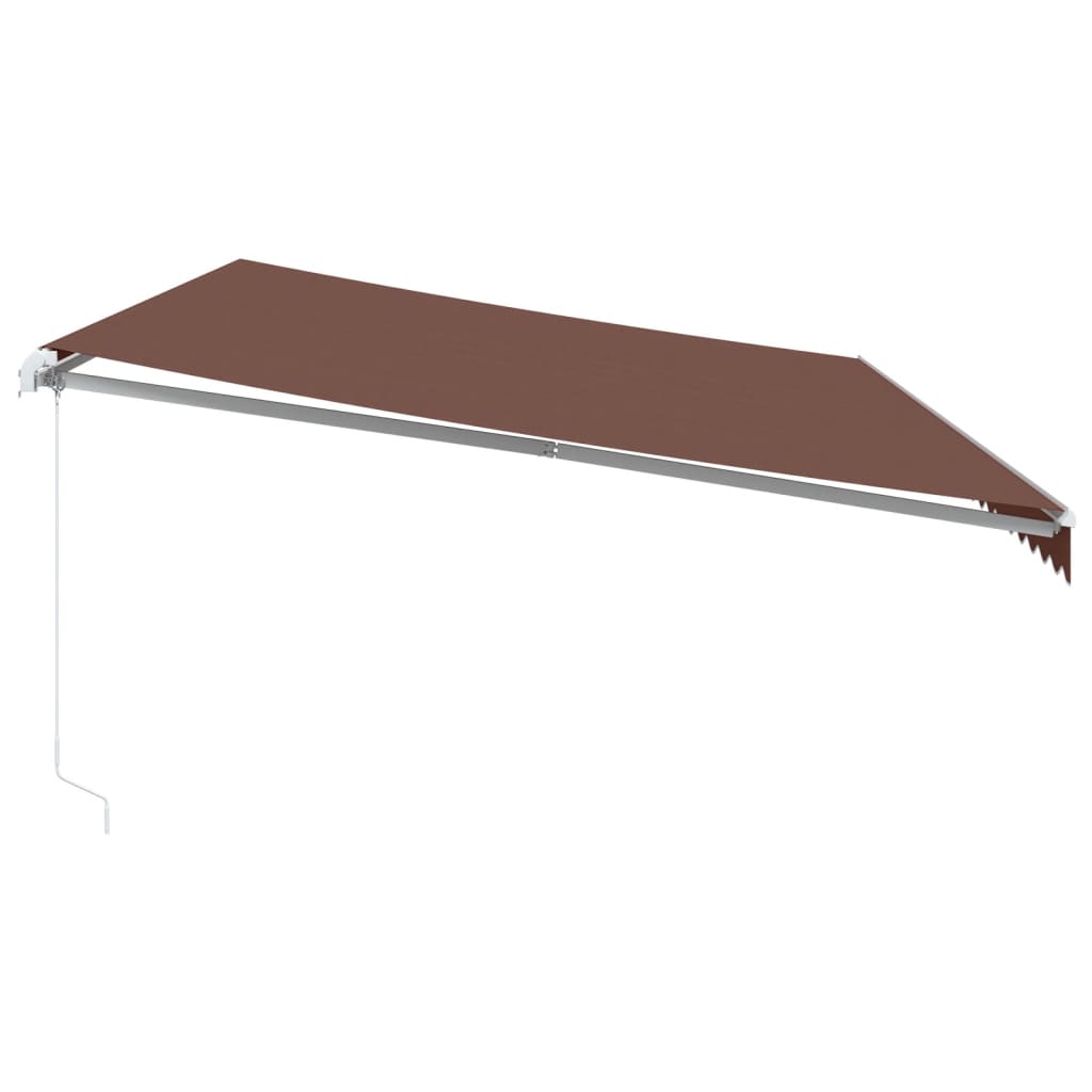 vidaXL Markis manuellt infällbar med LED 600x300 cm brun