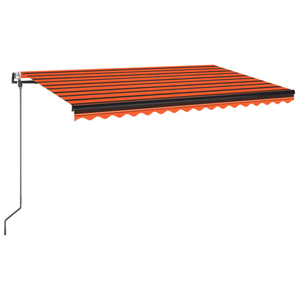 vidaXL Automatisk markis med vindsensor & LED 450x350 cm orange/brun