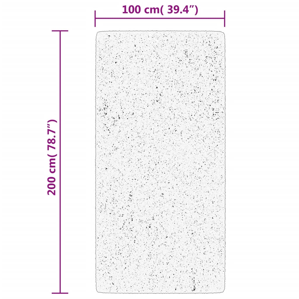 vidaXL Matta ISTAN långluggad glansig gräddvit 100x200 cm