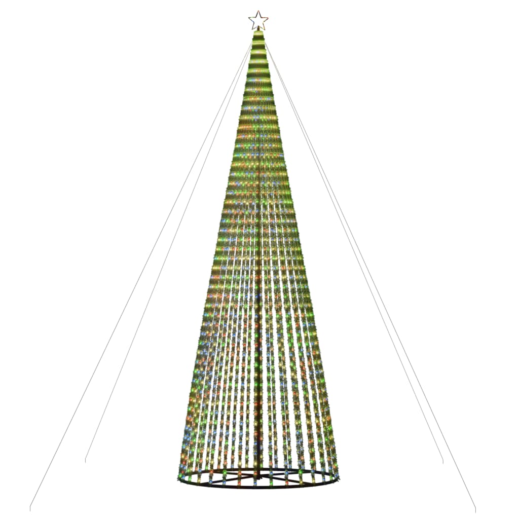 vidaXL Julgranskon 1544 LEDs färgglad 500 cm