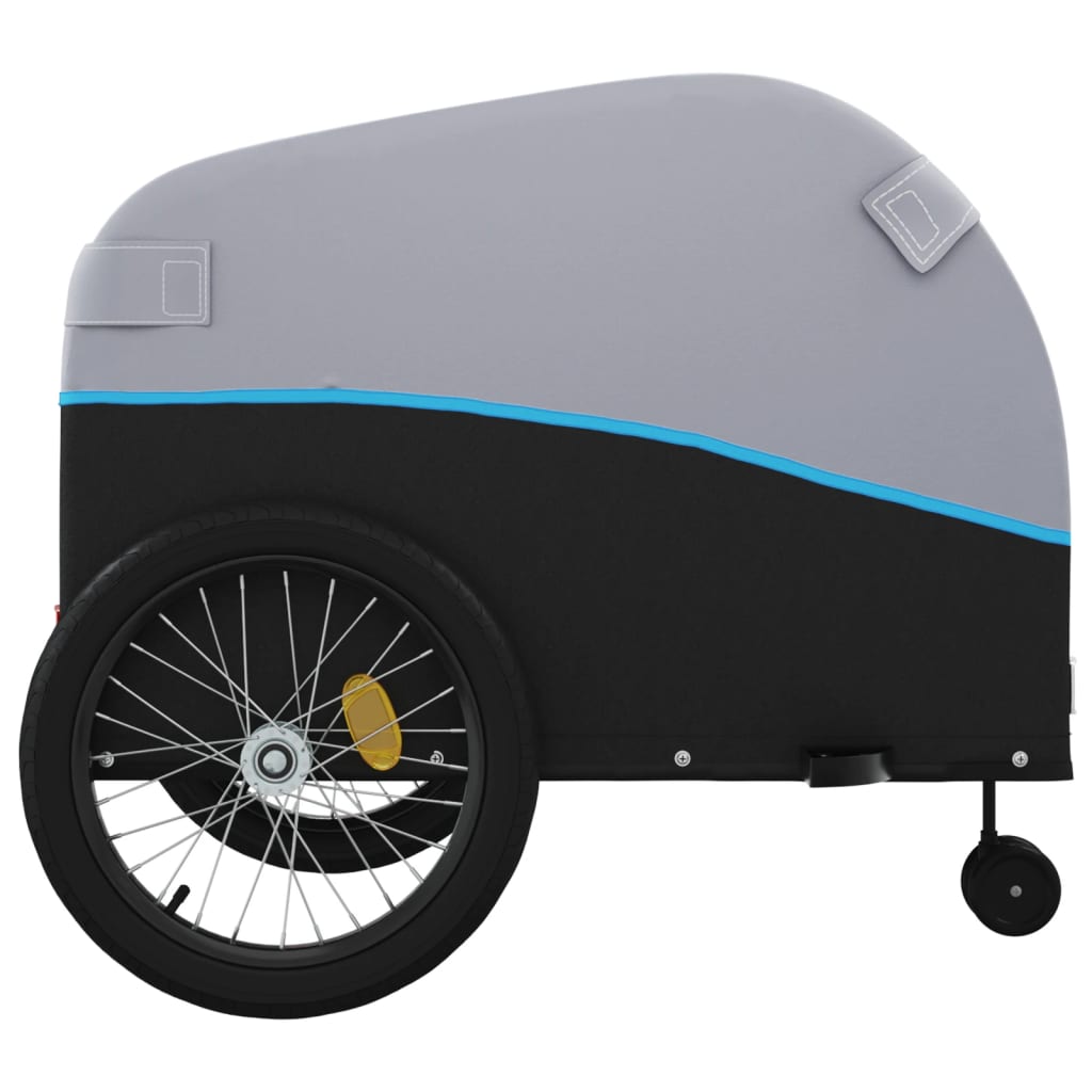 vidaXL Cykelvagn svart och blå 45 kg järn
