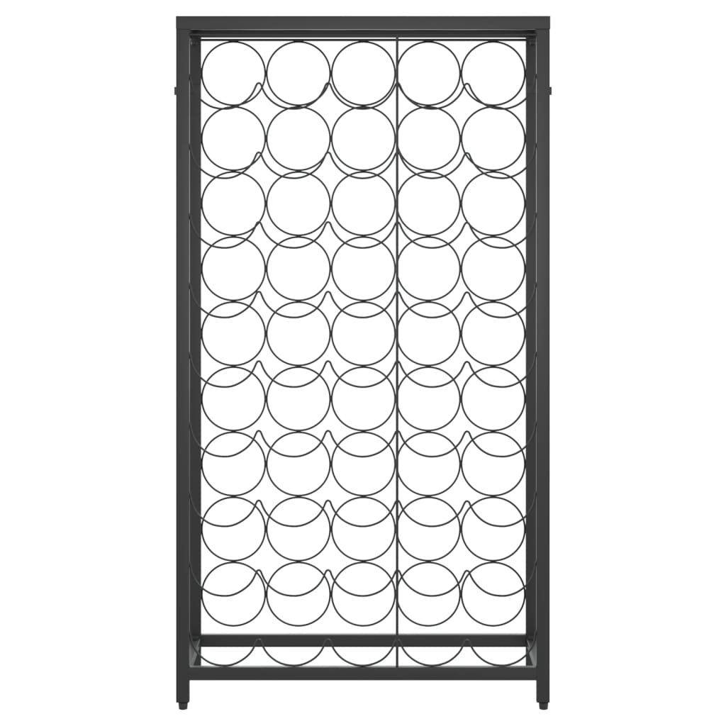 vidaXL Vinställ för 45 flaskor svart 54x18x100 cm smidesjärn