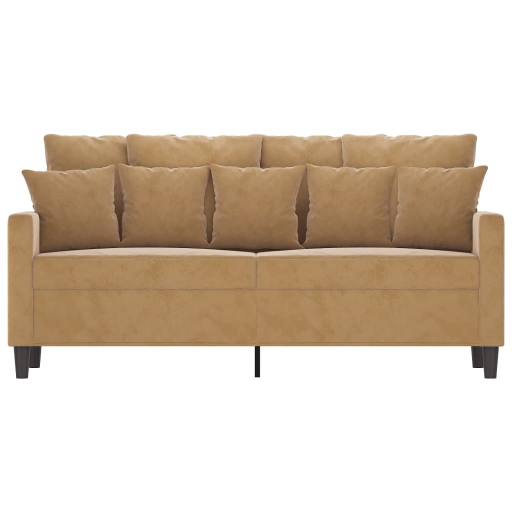 vidaXL Soffa 2-sits brun 140 cm sammet