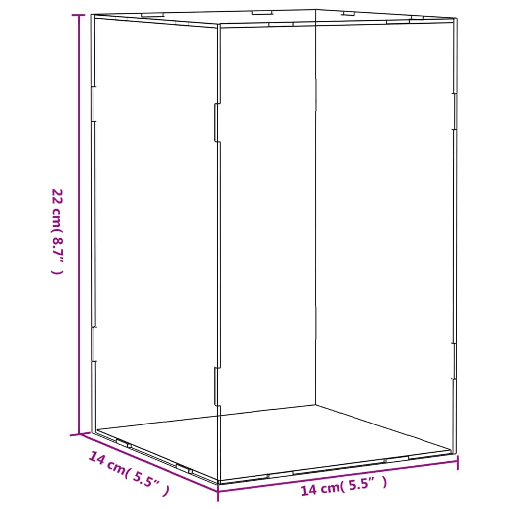 vidaXL Akryllåda transparent 14x14x22 cm