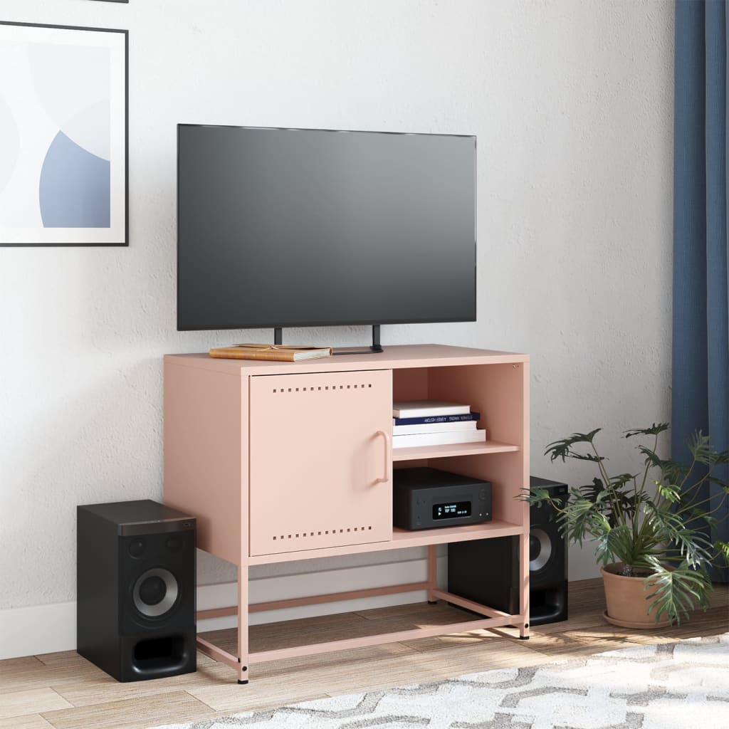 vidaXL TV-skåp rosa 68x39x60,5 cm stål