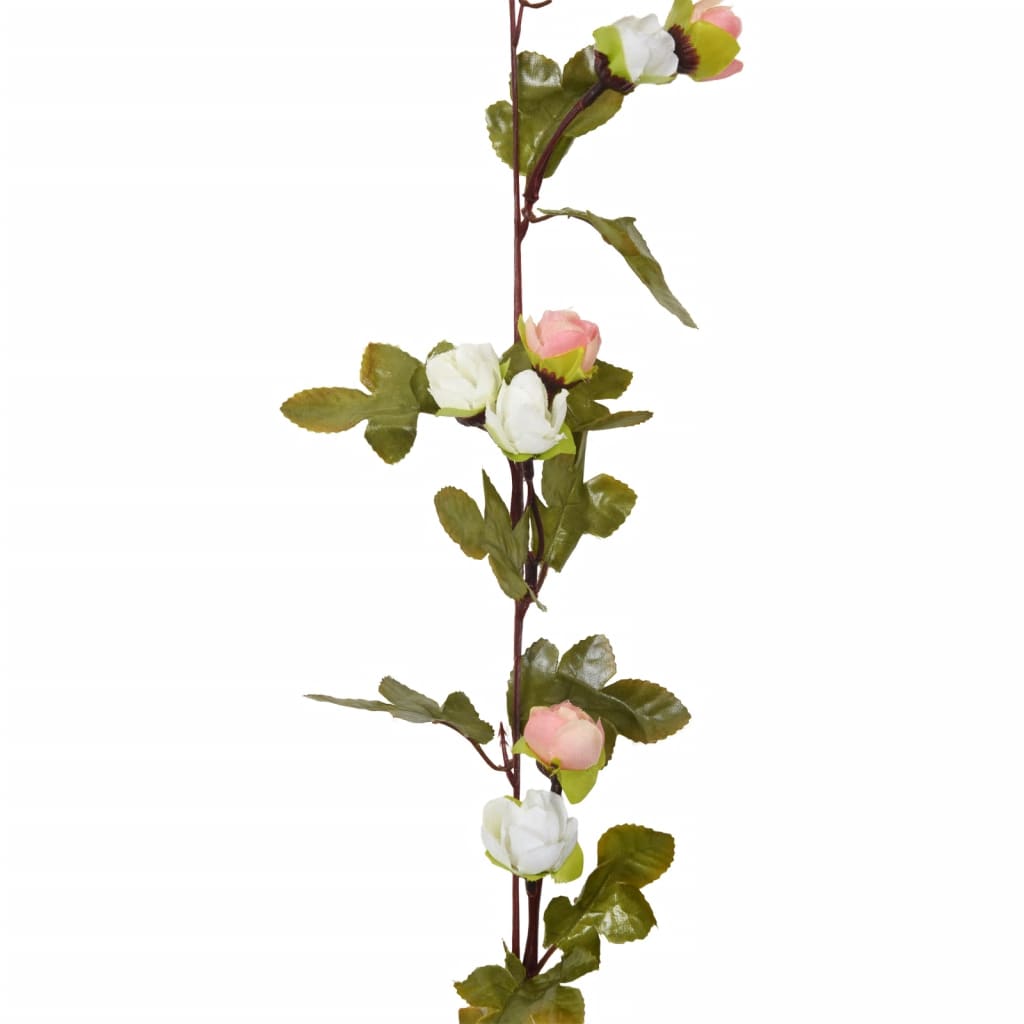 vidaXL Julkransar med blommor 6 st champagne 215 cm