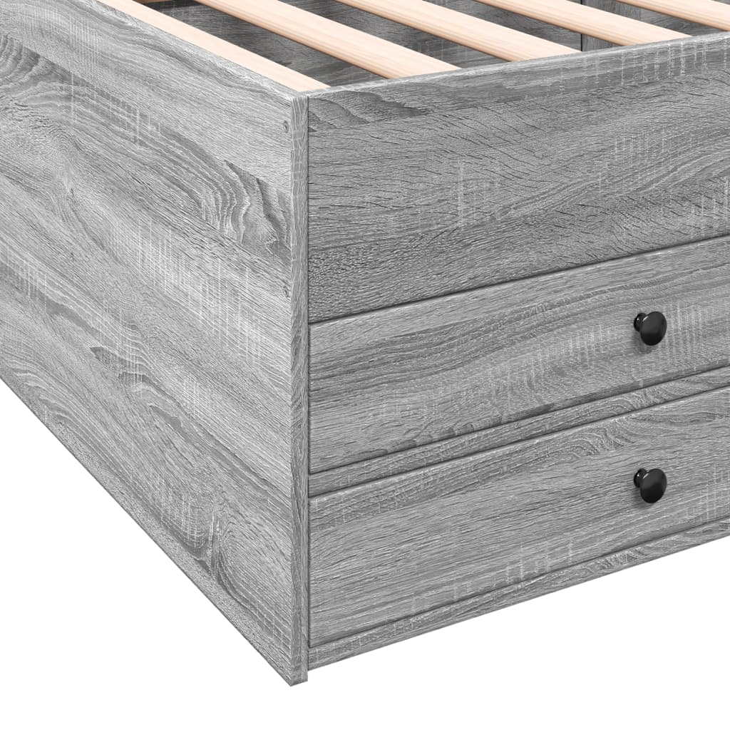 vidaXL Dagbädd med lådor grå sonoma 75x190 cm konstruerat trä