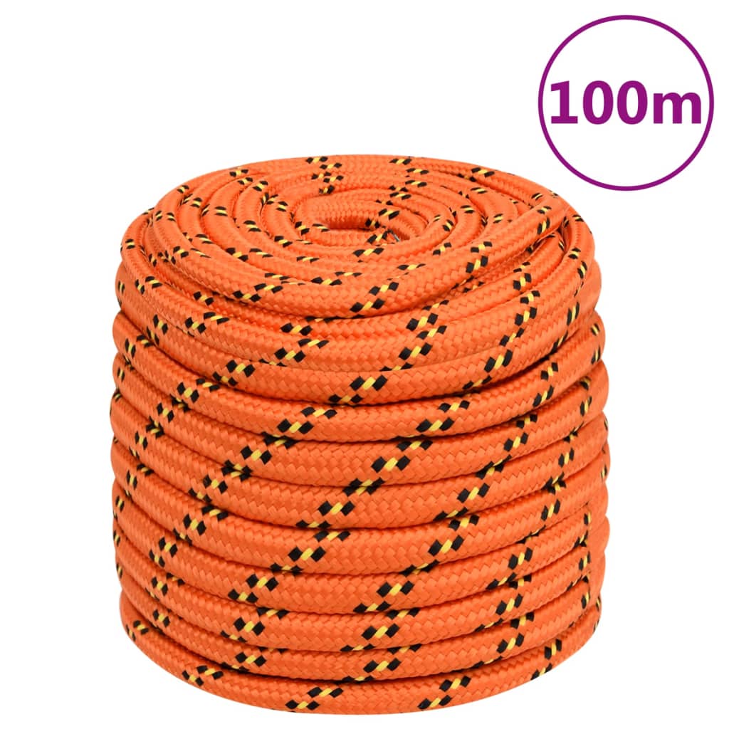 vidaXL Båtlina orange 16 mm 100 m polypropylen