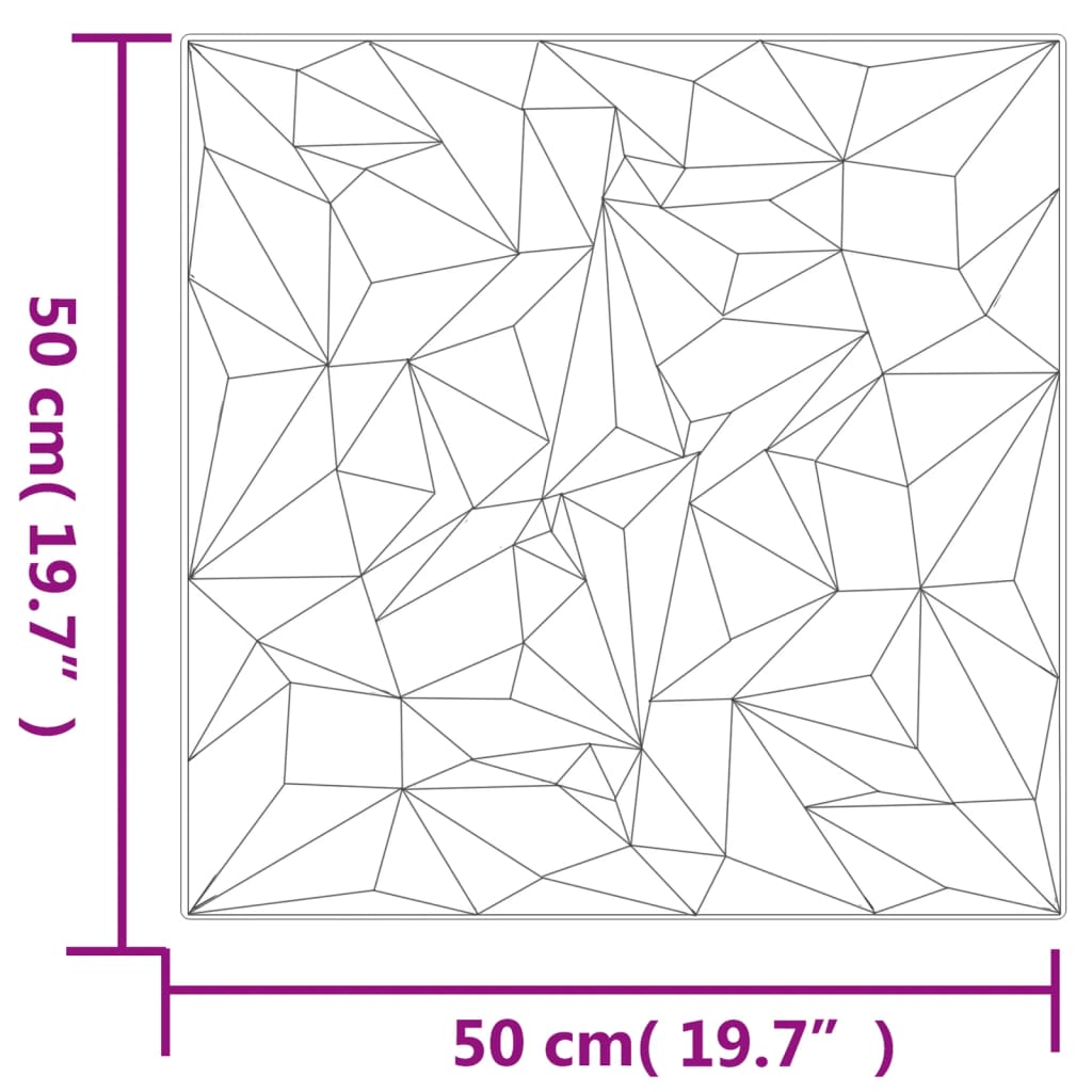 vidaXL Väggpaneler 12 st vit 50x50 cm XPS 3 m² ametist