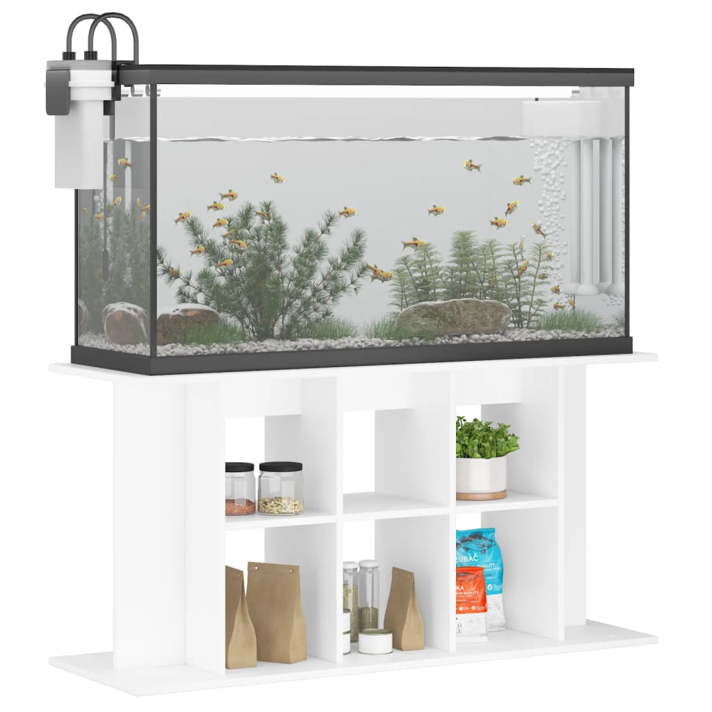 vidaXL Akvariebänk vit 120x40x60 cm konstruerat trä