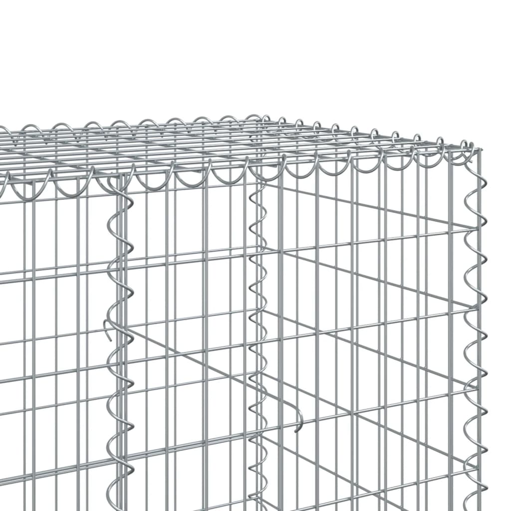 vidaXL Gabionkorg med skydd 1150x100x100 cm galvaniserat järn