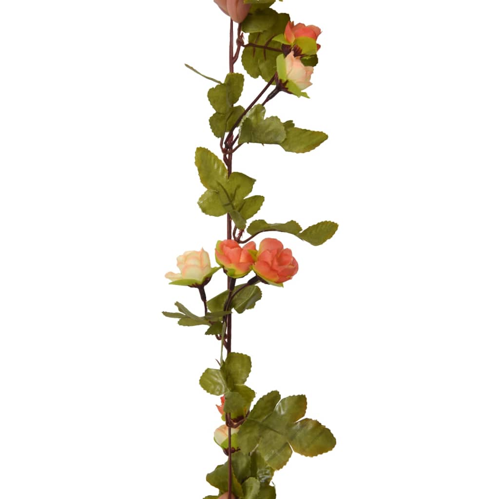 vidaXL Julkransar med blommor 6 st rosenröd 215 cm