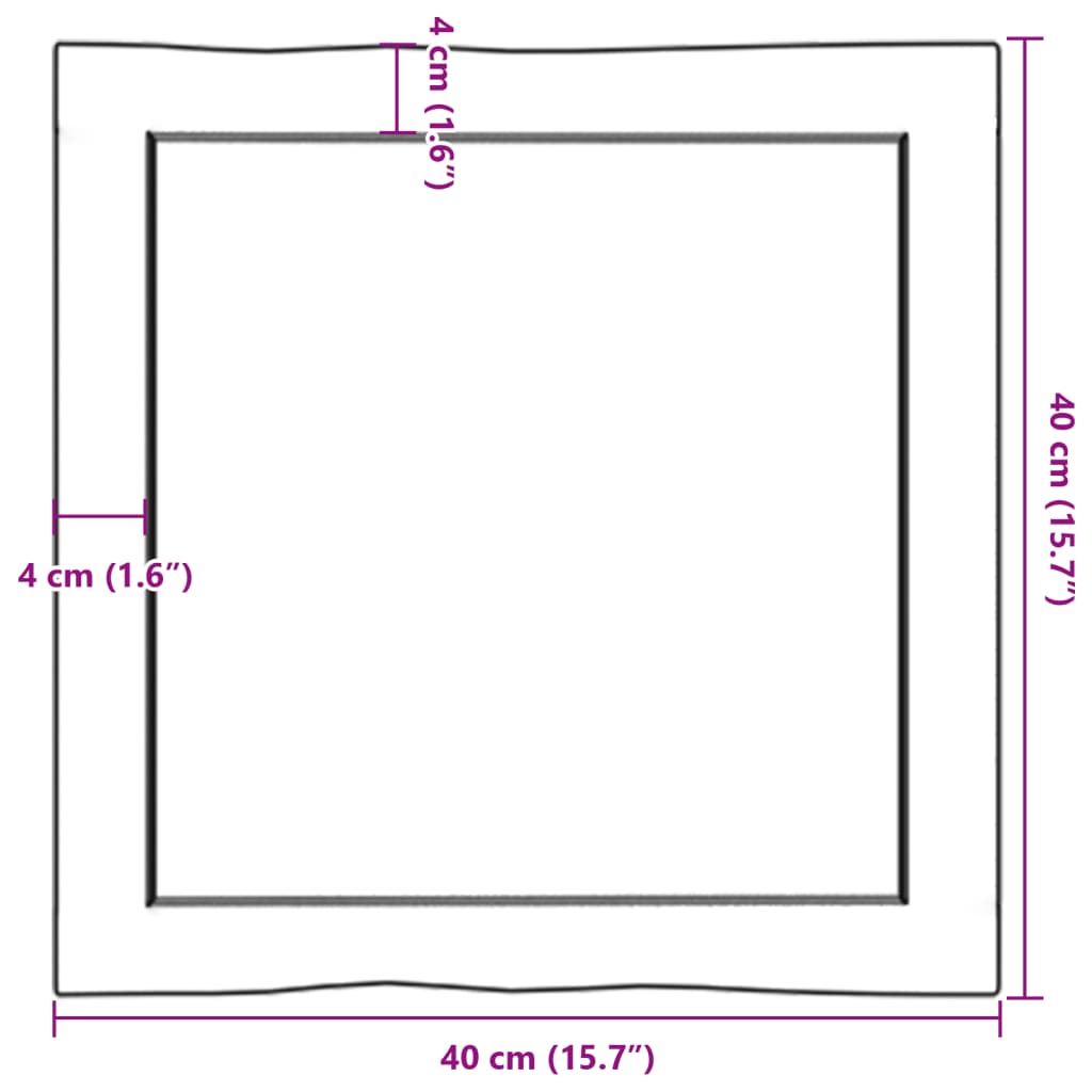 vidaXL Bordsskiva ljusbrun 40x40x(2-6) cm massivt trä levande kant