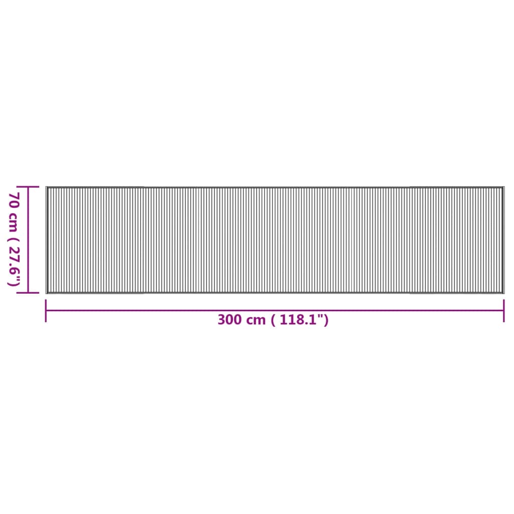 vidaXL Matta rektangulär naturlig 70x300 cm bambu