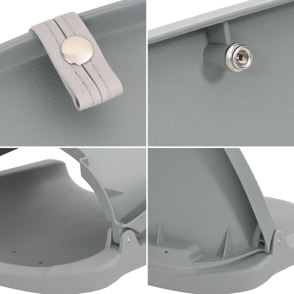 vidaXL Båtstol 2 delar fällbart set grå