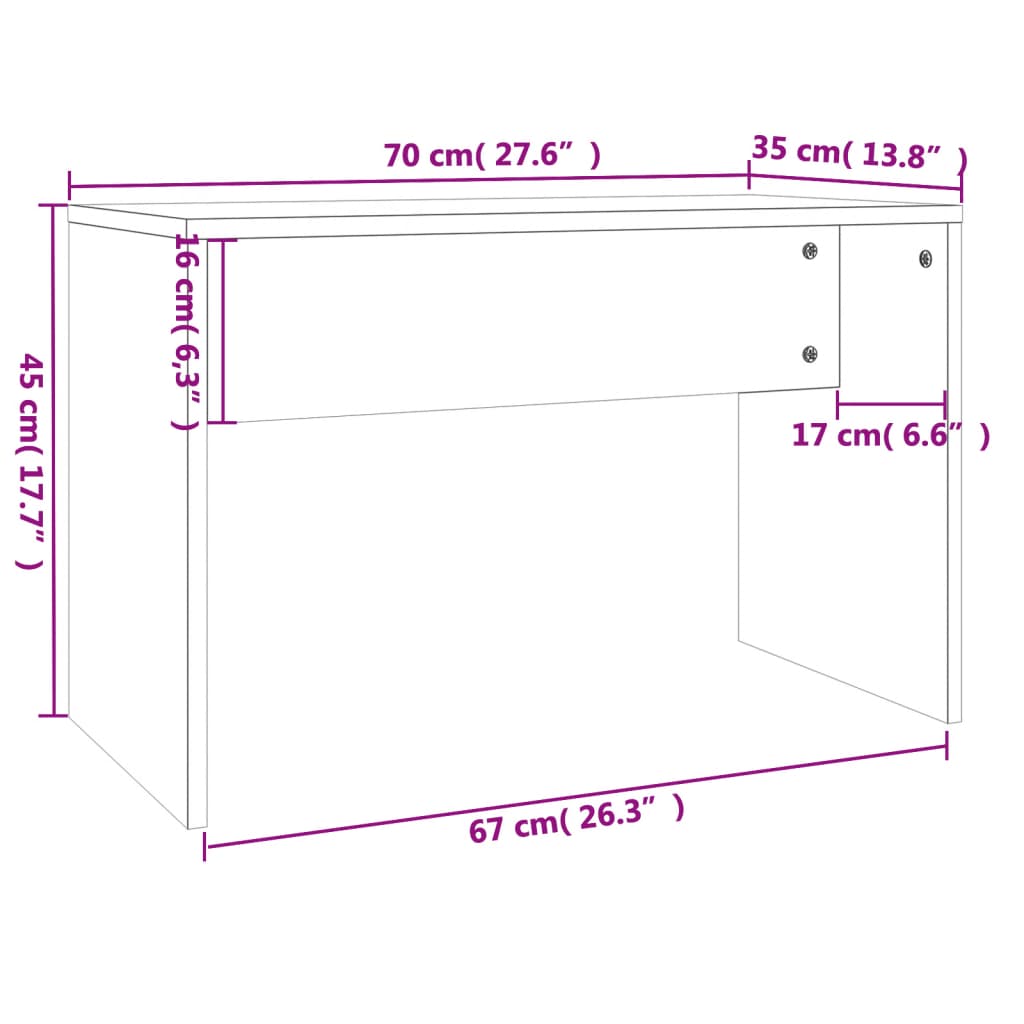 vidaXL Sminkbord svart 74,5x40x141 cm