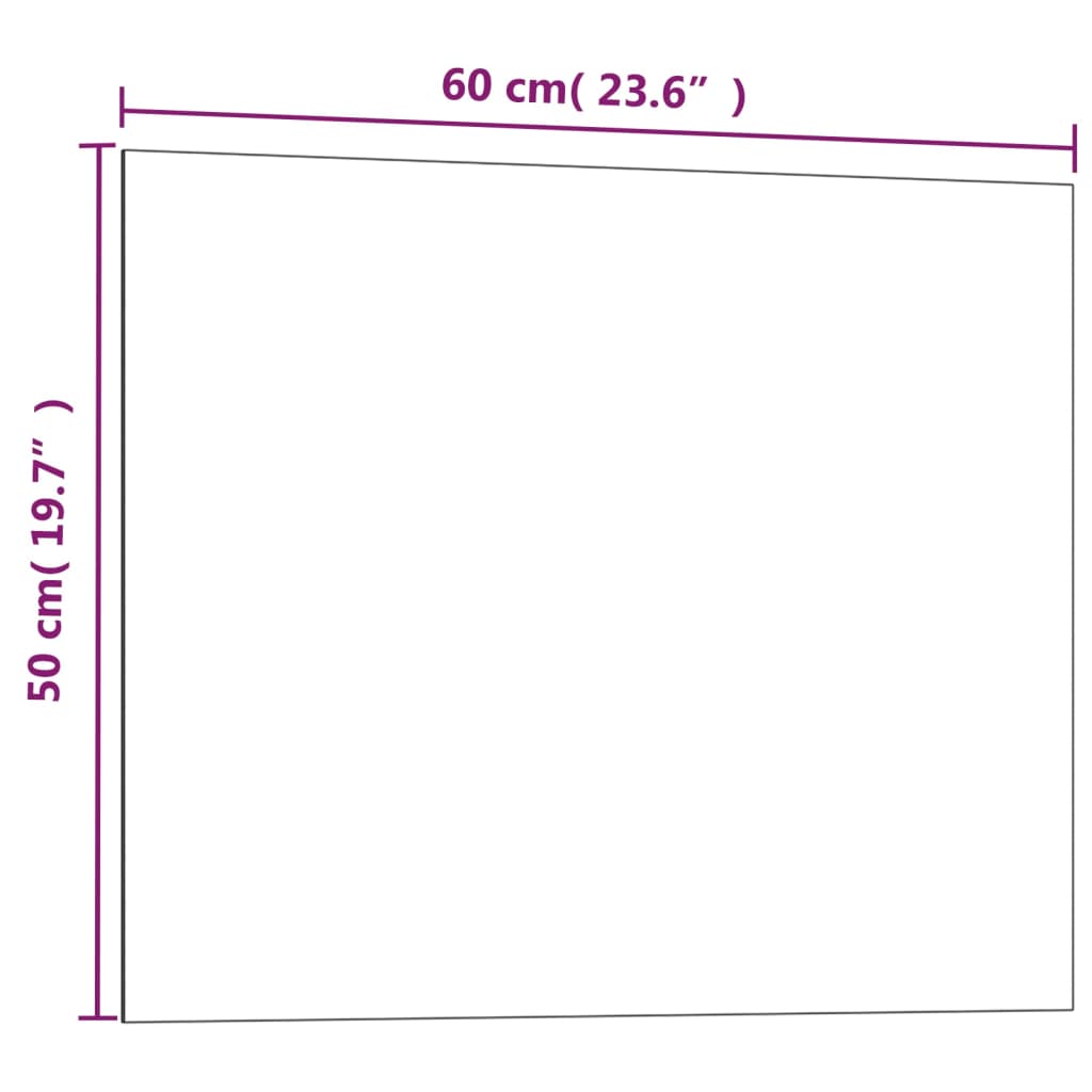 vidaXL Väggmonterad magnettavla svart 60x50 cm härdat glas